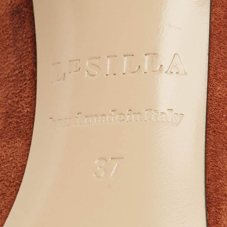 Pre Owned Le Silla Brown Leather and Suede Ankle Booties Size 37