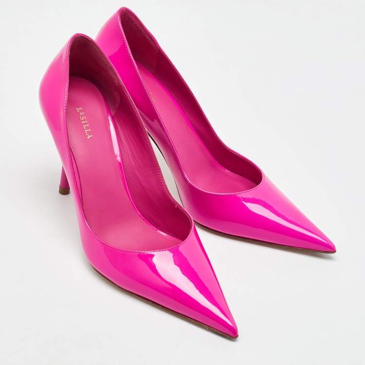 Pre Owned Le Silla Pink Patent Leather Pointed Toe Pumps Size 37