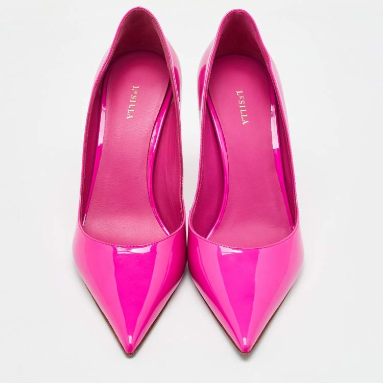 Pre Owned Le Silla Pink Patent Leather Pointed Toe Pumps Size 37
