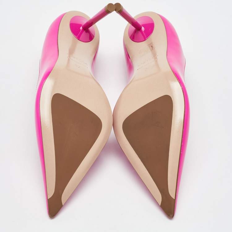 Pre Owned Le Silla Pink Patent Leather Pointed Toe Pumps Size 37
