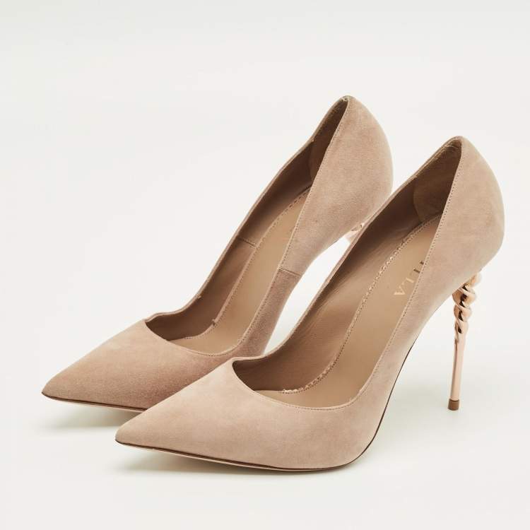 Pre Owned Le Silla Beige Suede Pointed Toe Pumps Size 41