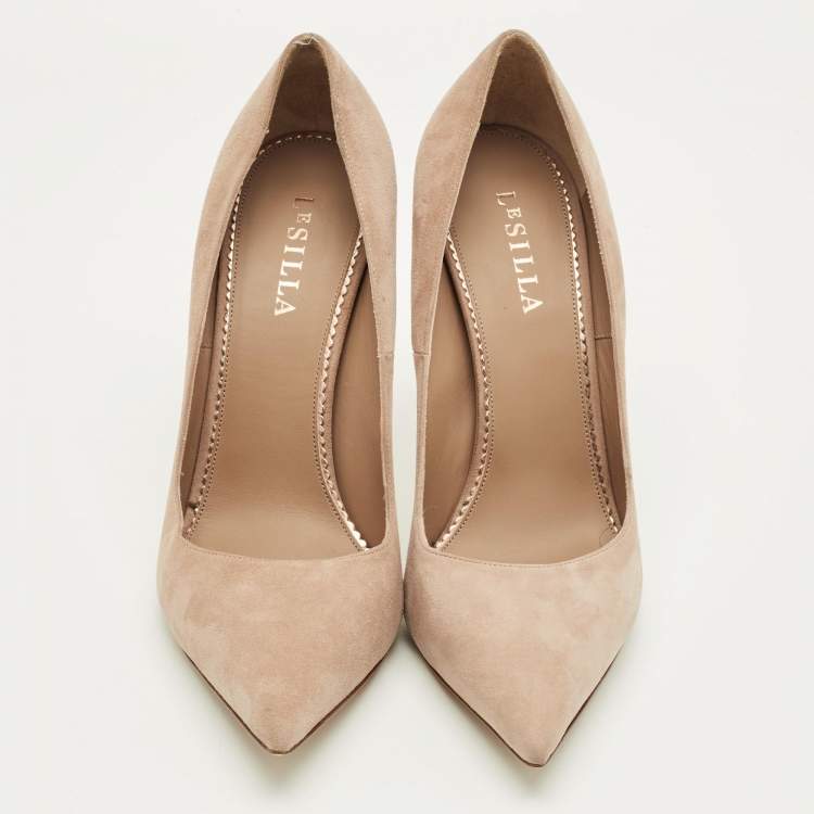 Pre Owned Le Silla Beige Suede Pointed Toe Pumps Size 41