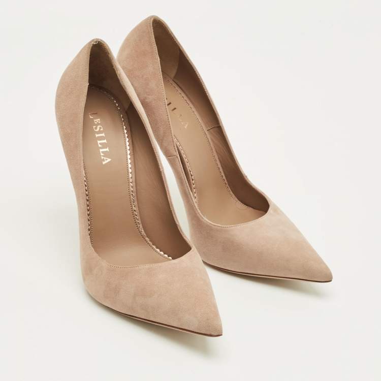 Pre Owned Le Silla Beige Suede Pointed Toe Pumps Size 41