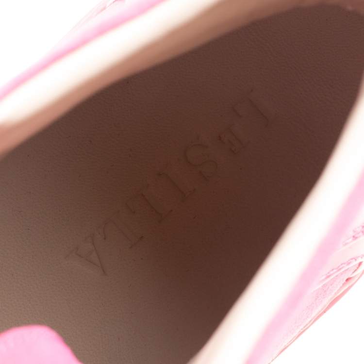 Pre Owned Le Silla Pink Suede And Patent Leather Crystal Embellished Cap Toe High Top Sneakers Size 40