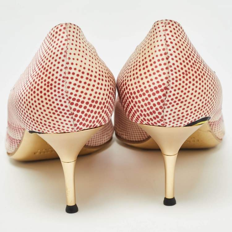 Pre Owned Le Silla Multicolor Fabric Pointed Toe Crystal Embellished Pumps Size 40
