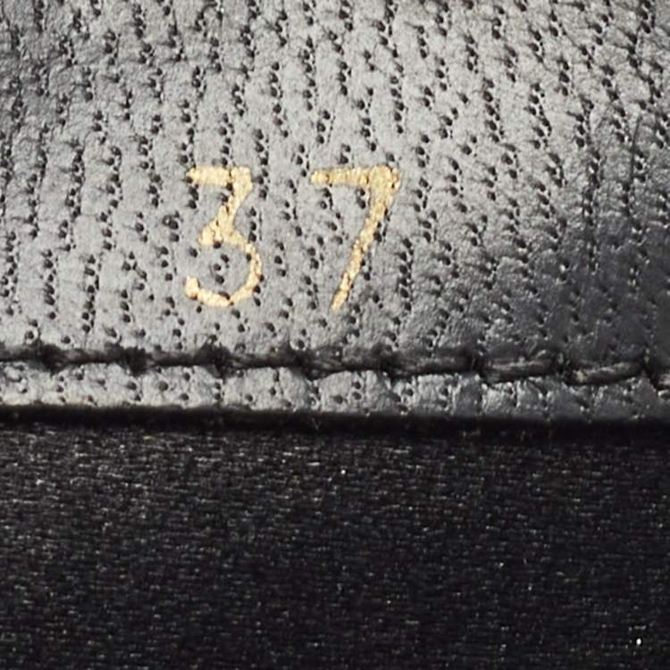 Pre Owned Le Silla Black Leather and Embellished Suede Espadrille Flats Size 37