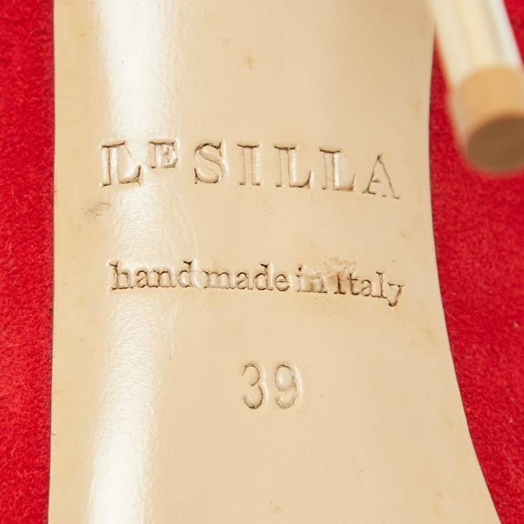 Pre Owned Le Silla Red Suede Pointed Toe Pumps Size 39