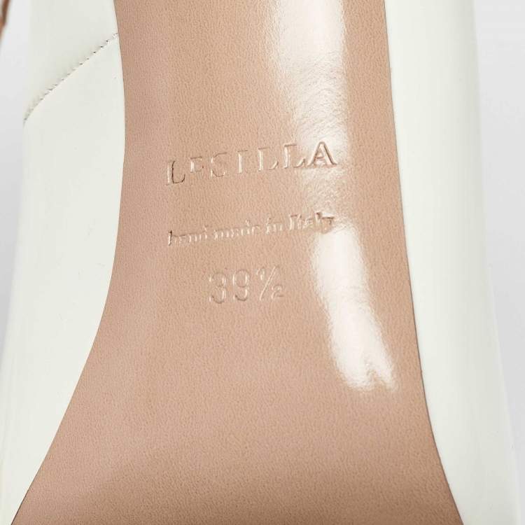 Pre Owned Le Silla White Patent Leather Pumps Size 39.5