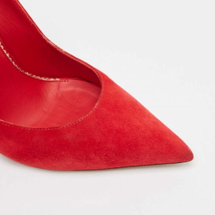 Pre Owned Le Silla Red Suede Pointed Toe Pumps Size 40