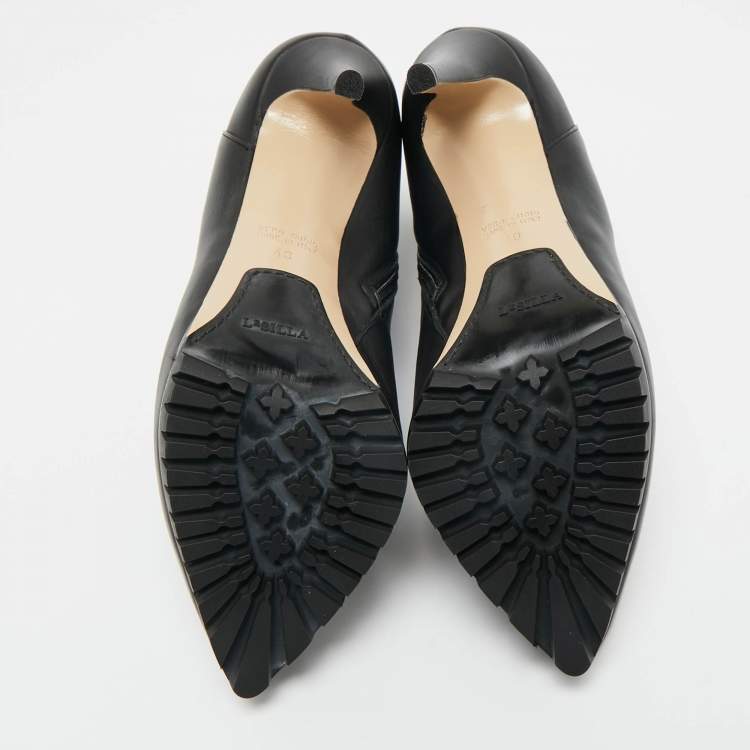 Pre Owned Le Silla Black Leather Ankle Length Boots Size 40