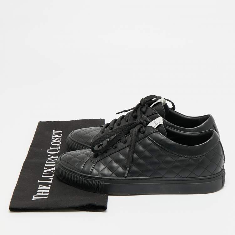 Pre Owned Le Silla Size 37 Black Leather Lace Up Sneakers