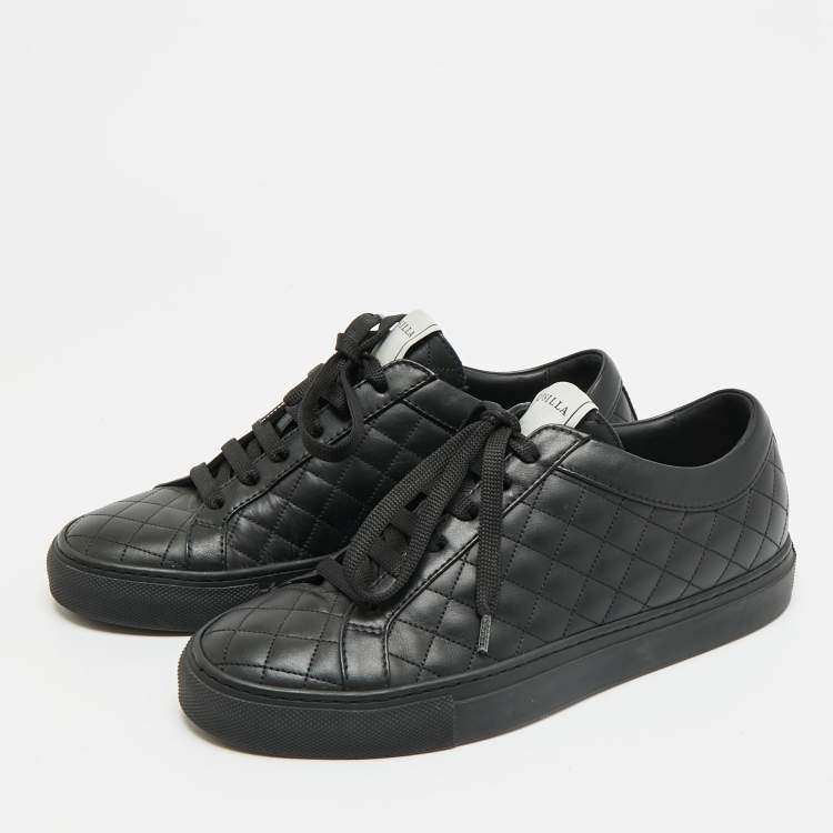 Pre Owned Le Silla Size 37 Black Leather Lace Up Sneakers