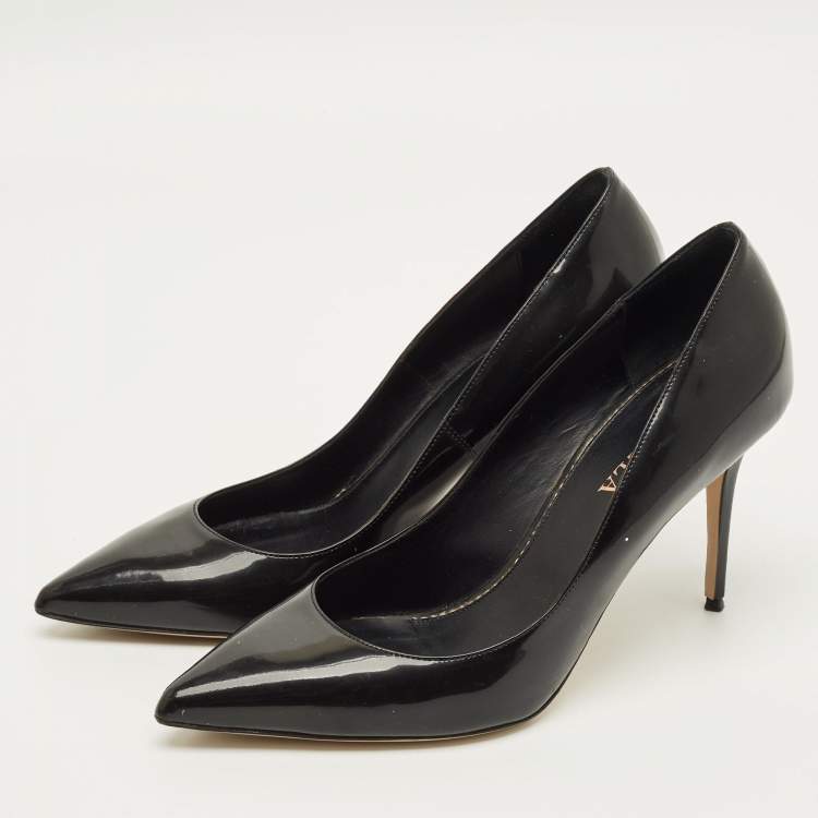 Pre Owned Le Silla Size 40 Black Patent Leather Pointed Toe Pumps
