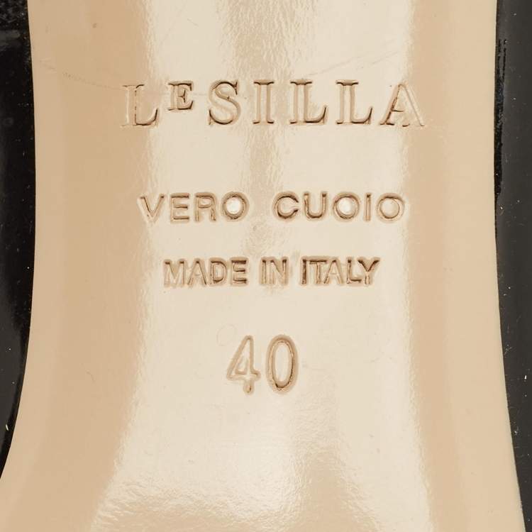Pre Owned Le Silla Size 40 Black Patent Leather Pointed Toe Pumps