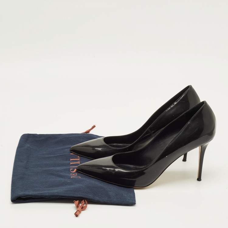 Pre Owned Le Silla Size 40 Black Patent Leather Pointed Toe Pumps