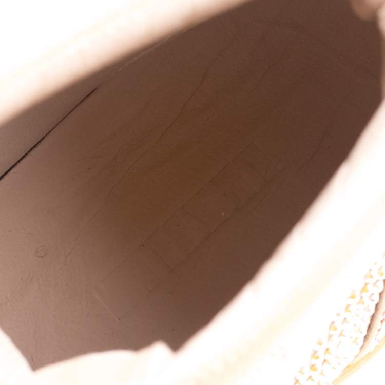 Pre Owned Le Silla Beige Crystal Embellished Leather High Top Sneakers Size 37