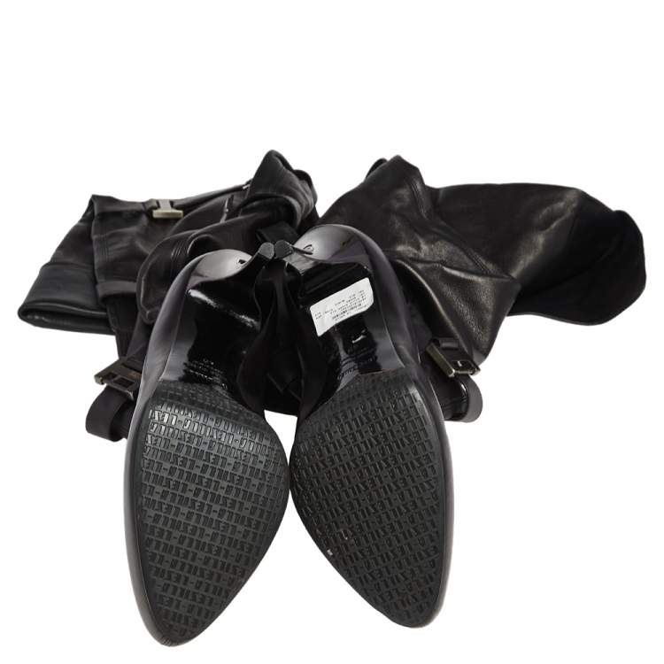 مملوكة مسبقًا Le Silla Black Leather Over Knee Length Boots Size 40
