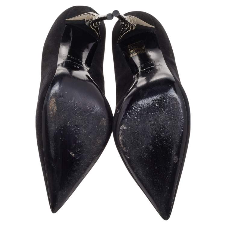 Pre Owned Le Silla Black Suede Pointed Toe Pumps Size 39