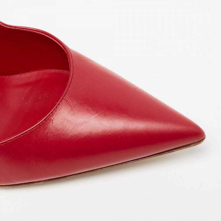 Pre Owned Le Silla Red Cobalt Leather Pointed Toe Pumps Size 39