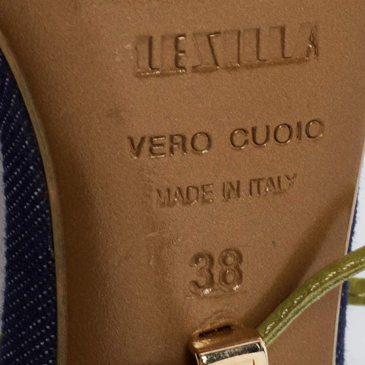 Pre Owned Le Silla Multicolor Canvas and Leather Ankle Tie Sandals Size 38