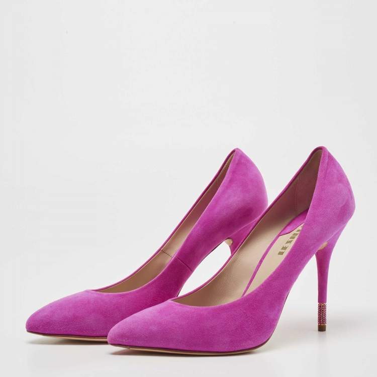Pre Owned Le Silla Pink Suede Pointed Toe Pumps Size 39.5