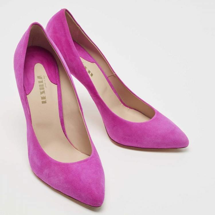 Pre Owned Le Silla Pink Suede Pointed Toe Pumps Size 39.5