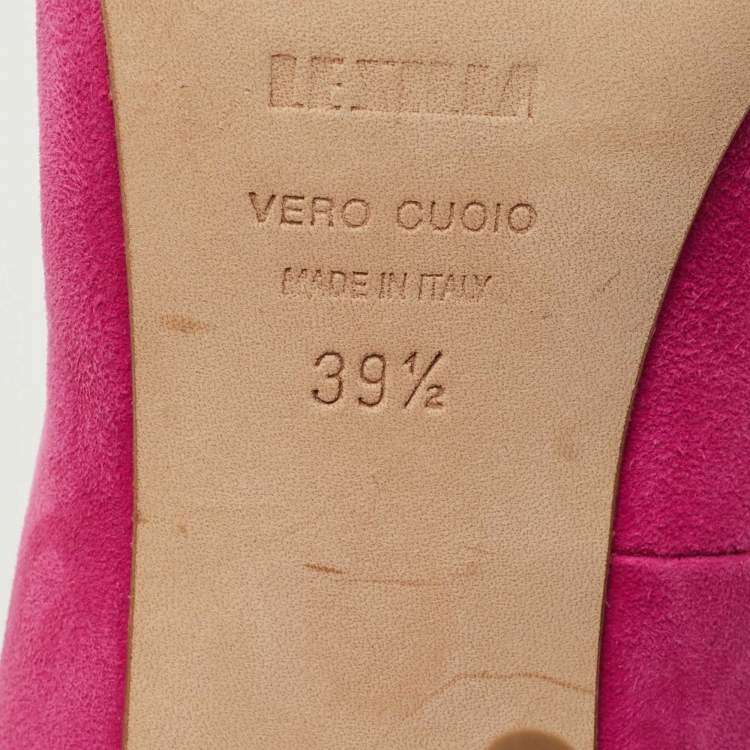 Pre Owned Le Silla Pink Suede Pointed Toe Pumps Size 39.5