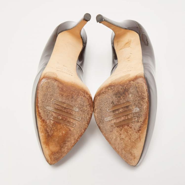 Pre Owned Le Silla Brown Patent Leather Pumps Size 38