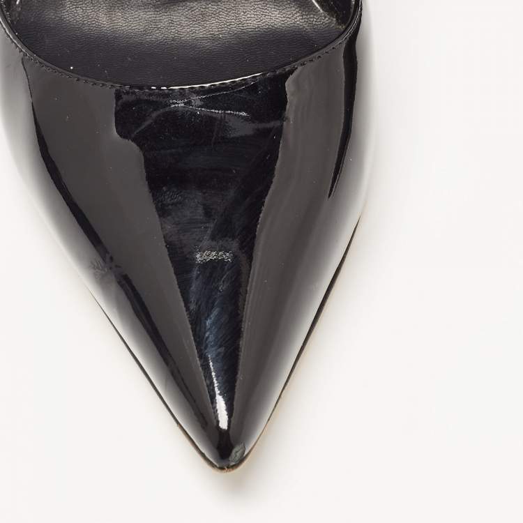 Pre Owned Le Silla Black Patent Leather Pointed Toe Pumps Size 39.5