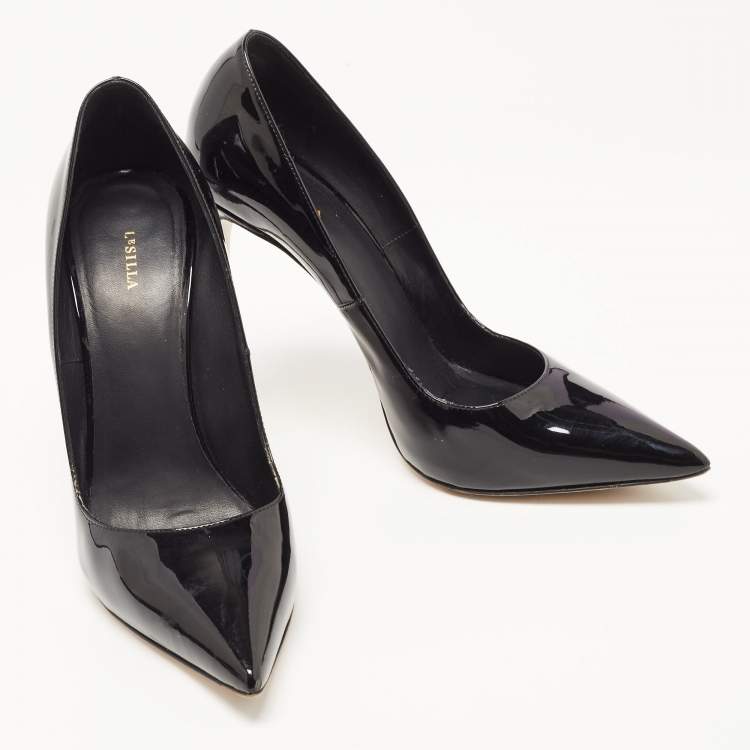 Pre Owned Le Silla Black Patent Leather Pointed Toe Pumps Size 39.5