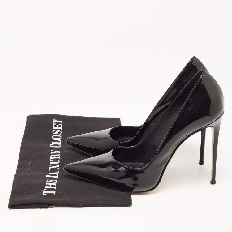 Pre Owned Le Silla Black Patent Leather Pointed Toe Pumps Size 39.5
