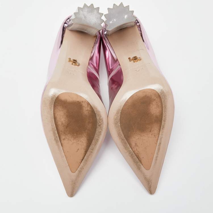 Pre Owned Le Silla Rose Pink Mirror Leather Fergie Iris Pumps Sizes 37.5