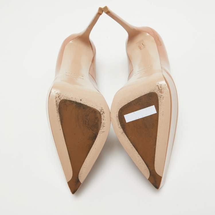Pre Owned Le Silla Beige Patent Leather Uma Platform Pumps Size 38