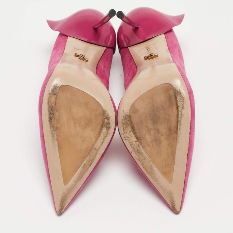 Pre Owned Le Silla Pink Suede Petalo Pumps Size 37.5
