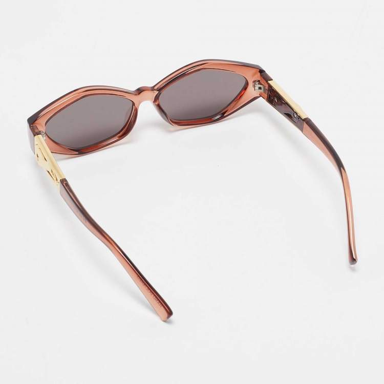 Pre Owned Le Specs Brown/Black Petite Panthere Oval Sunglasses