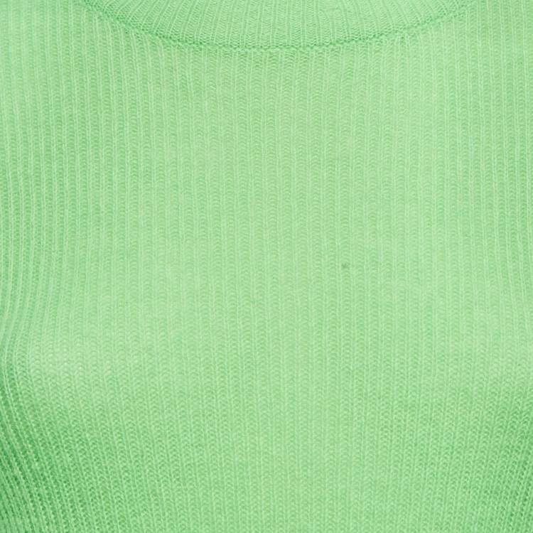 Pre Owned Les Rêveries Acid Green Cashmere Turtleneck Sweater M