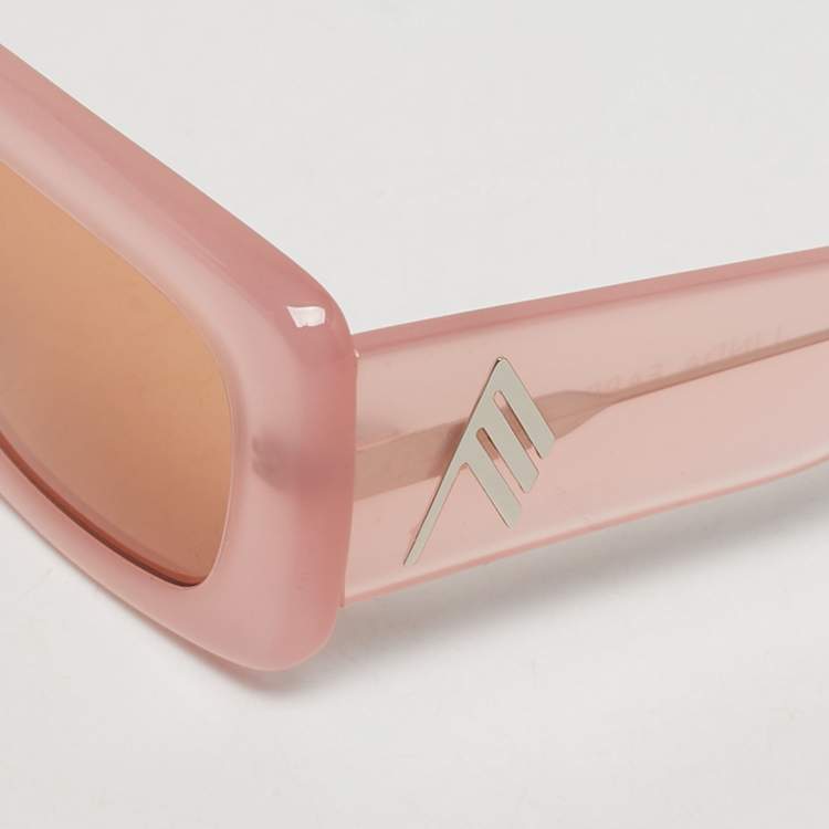 Pre Owned Linda Farrow x The Attico Pink Marfa Rectangle Sunglasses
