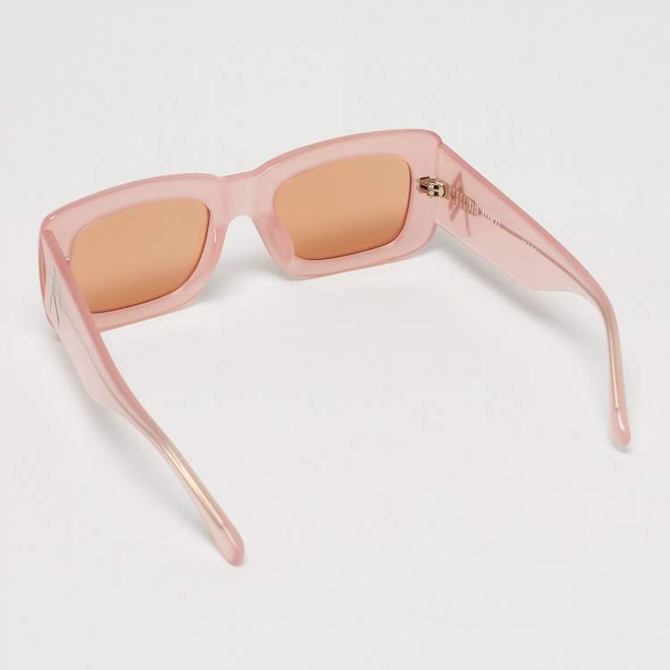 Pre Owned Linda Farrow x The Attico Pink Marfa Rectangle Sunglasses