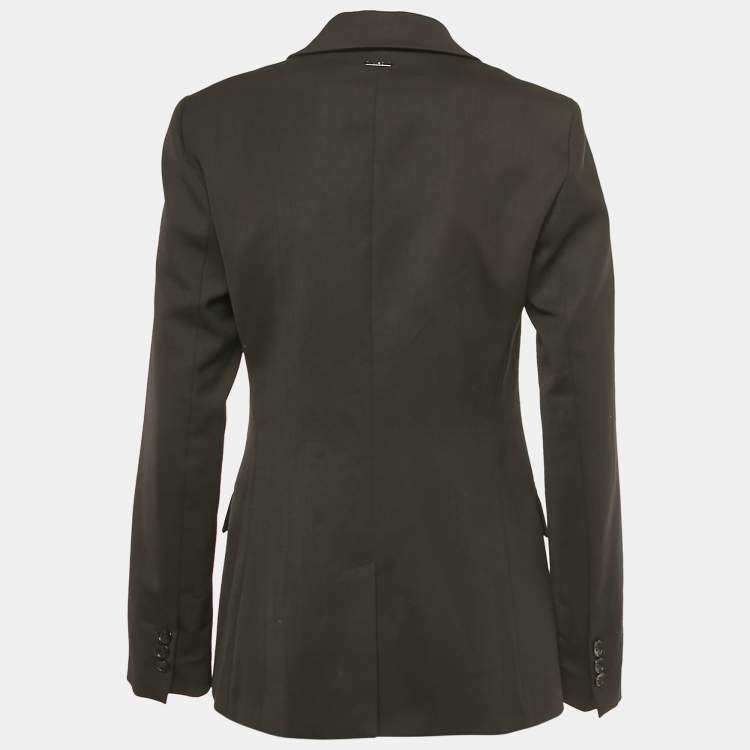 Pre Owned Liu Jo Black Wool Blend Double Breasted Blazer M