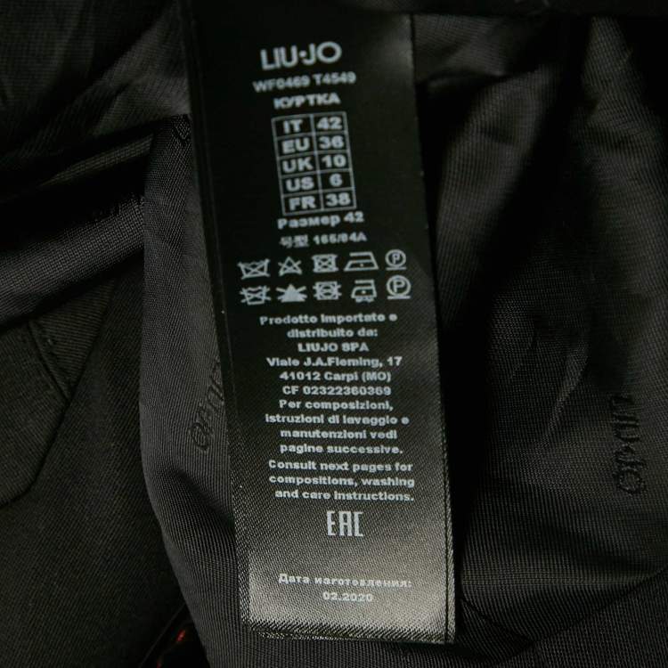 Pre Owned Liu Jo Black Wool Blend Double Breasted Blazer M
