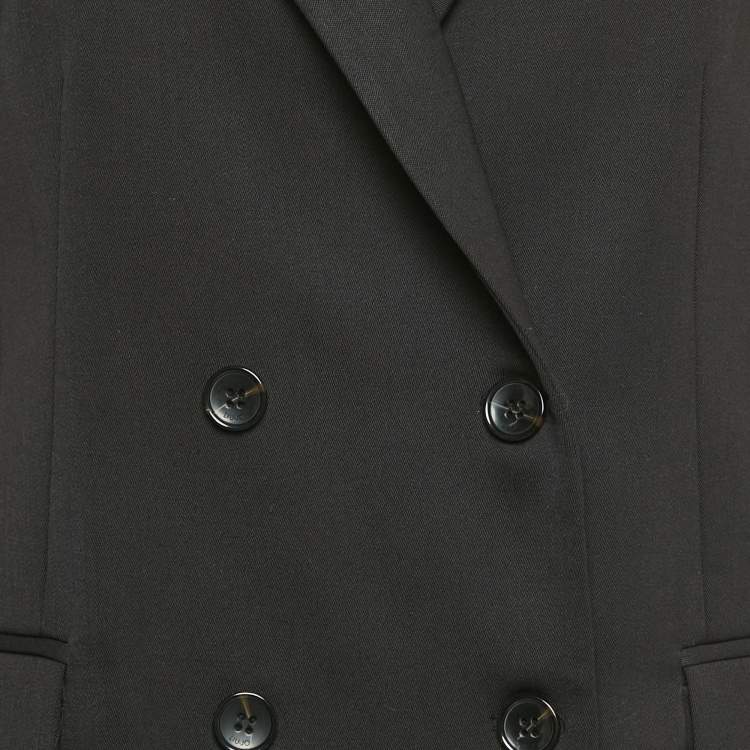 Pre Owned Liu Jo Black Wool Blend Double Breasted Blazer M