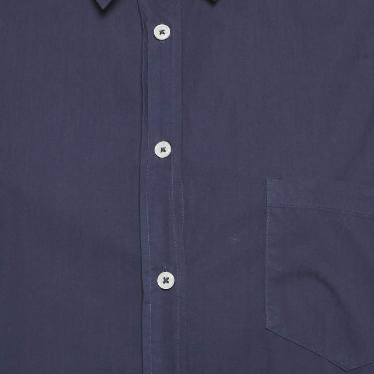 Pre Owned LMND Navy Blue Cotton Chiara Classic Shirt & Shorts Set M/S