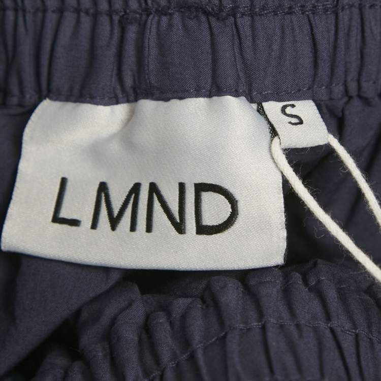 Pre Owned LMND Navy Blue Cotton Chiara Classic Shirt & Shorts Set M/S