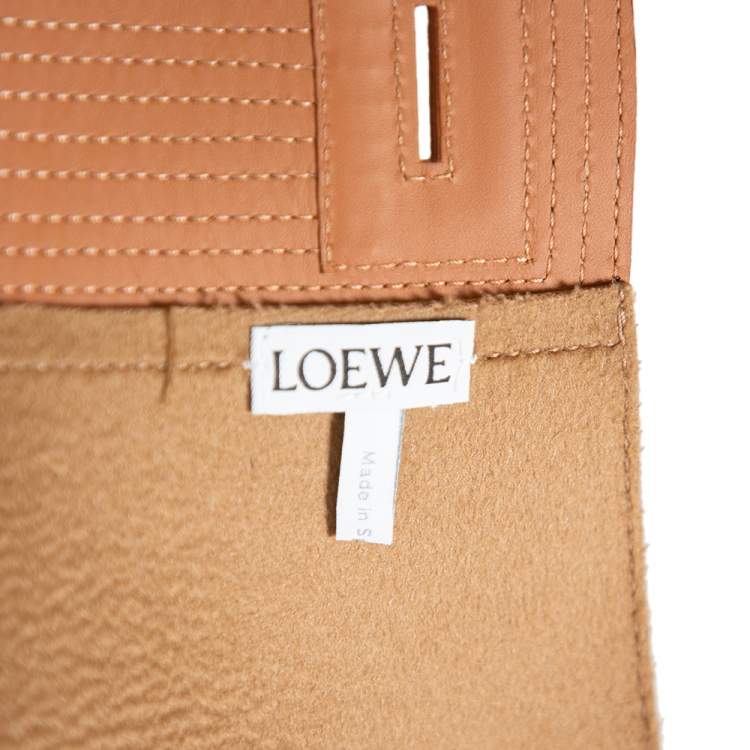 Pre Owned Loewe Tan/Beige Leather and Calfhair Obi Corset Belt M