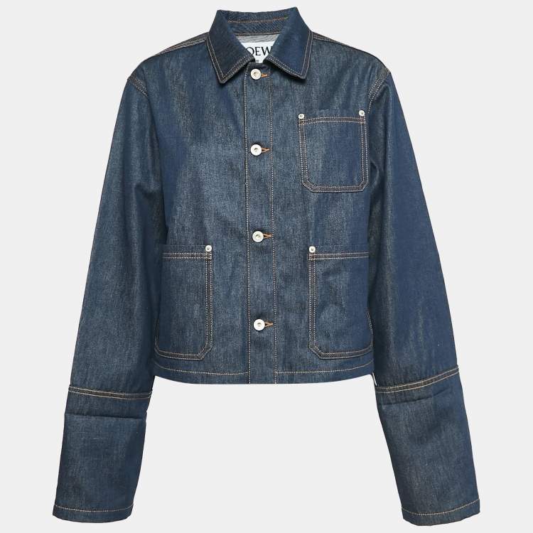 Pre Owned Loewe Blue Denim Fisherman Turn-Up Jacket M