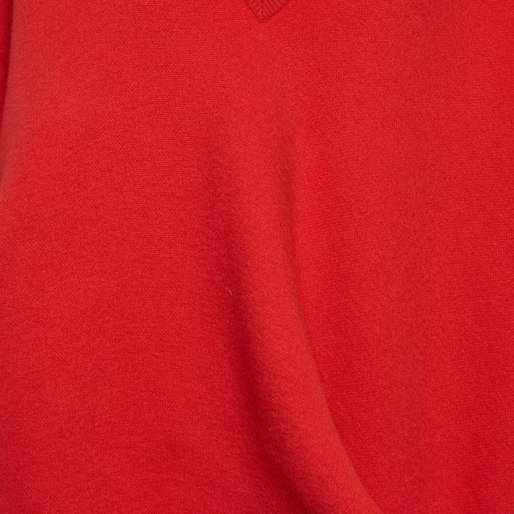 Pre Owned Loewe Red Wool Blend Draped Mini Dress M