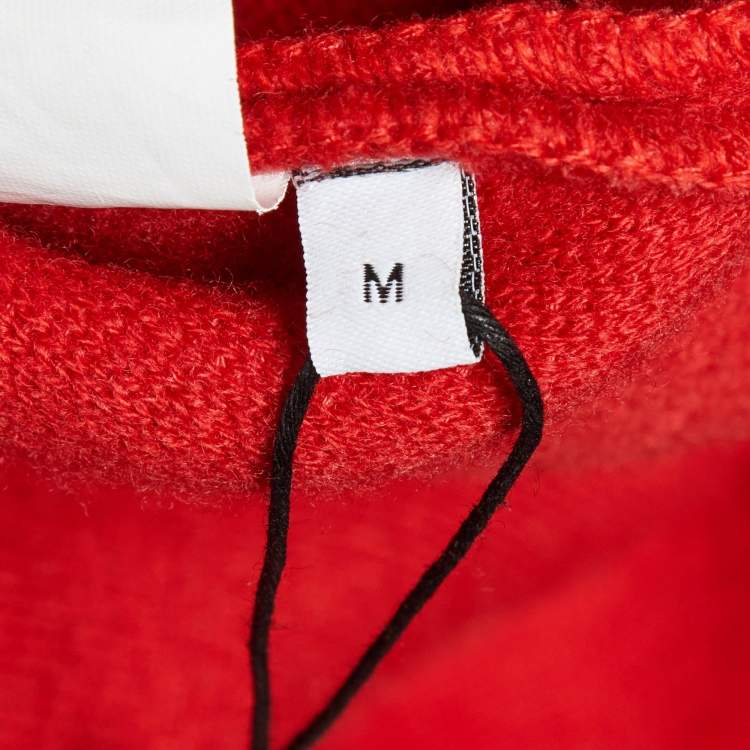 Pre Owned Loewe Red Wool Blend Draped Mini Dress M