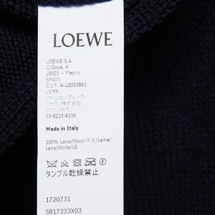 Pre Owned Loewe Navy Blue Wool Braided Detail Super Cropped Bolero M