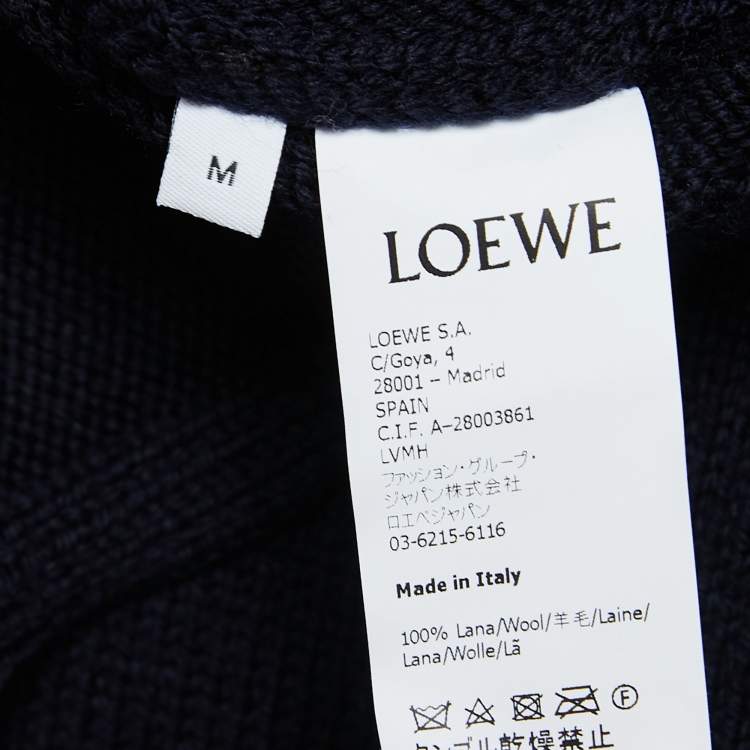 Pre Owned Loewe Navy Blue Wool Braided Detail Super Cropped Bolero M