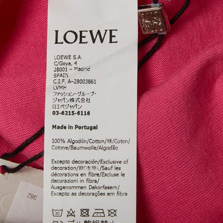 Pre Owned Loewe Pink Anagram Embroidered Cotton Knit Faded T-Shirt L